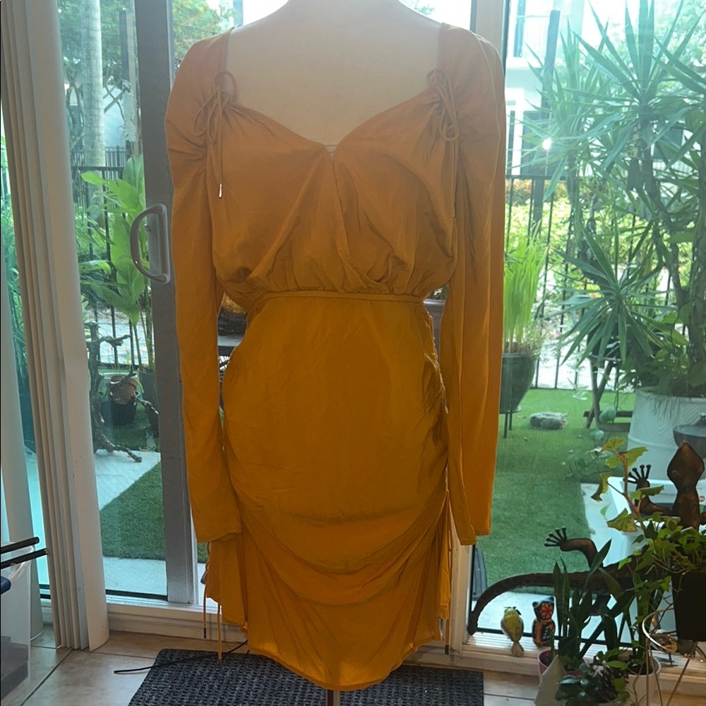 Finders Keepers Mustard Long Sleeve Dress